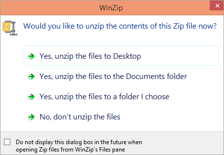 WinZip batch extractor