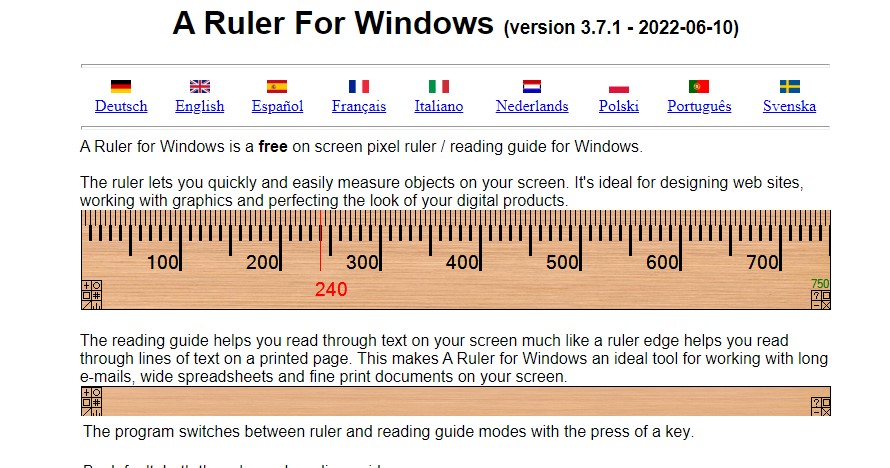 A Ruler for Windows screen pixel ruler for Windows