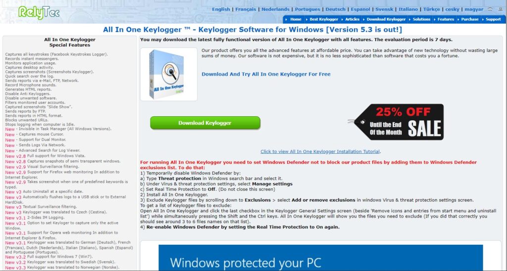 All-in-one Keylogger Best Keystroke  software for WIndows