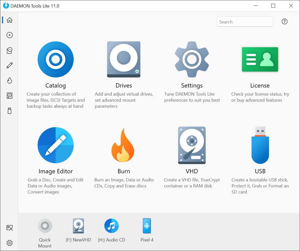 Daemon Tools Lite software to mount virtual drives
