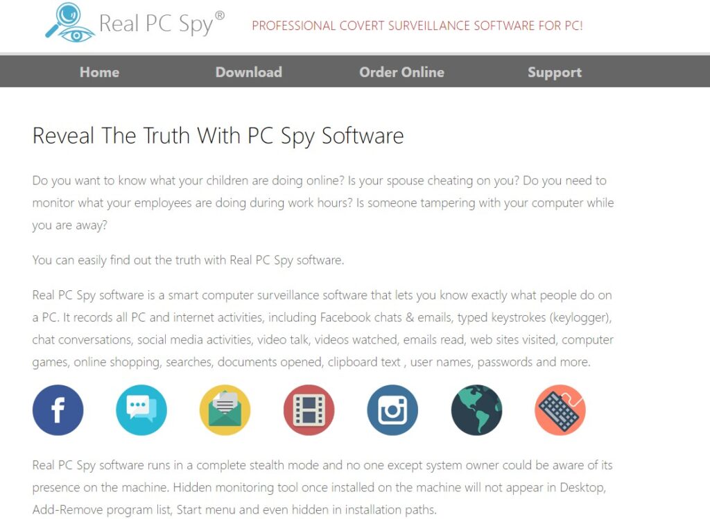 Real SpySoftware free Keylogger for Windows