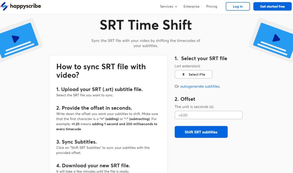 SRT Time Shift Subtitle Edit
