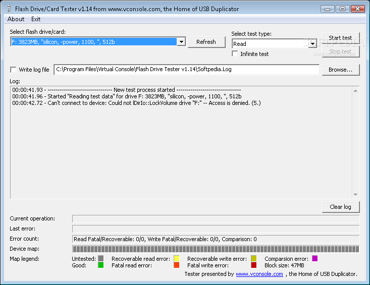 USB Flash Drive Tester detect fakes and unstable sectors