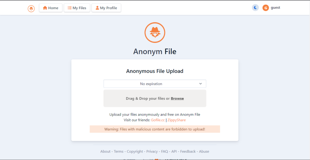 anonymfile anonymous file upload