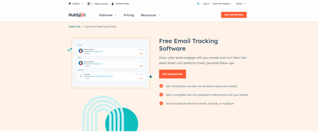 HubSpot- Free Email Monitoring Software