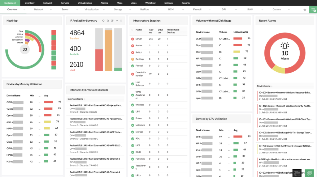 manageengine network monitoring tool