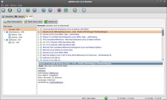 qBittorrent online torrent downloader