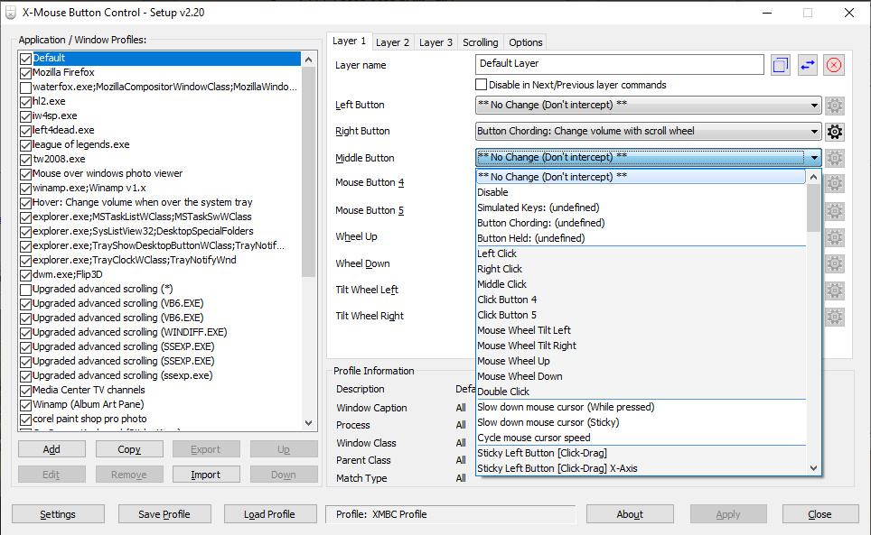 xmbc mouse remapping software