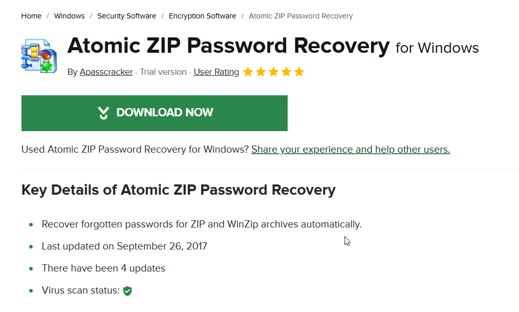 atomic zip password recovery