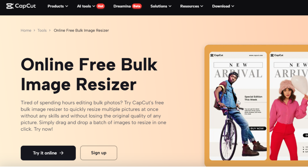 capcut online image resizer