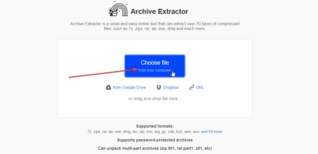 choose file extract me