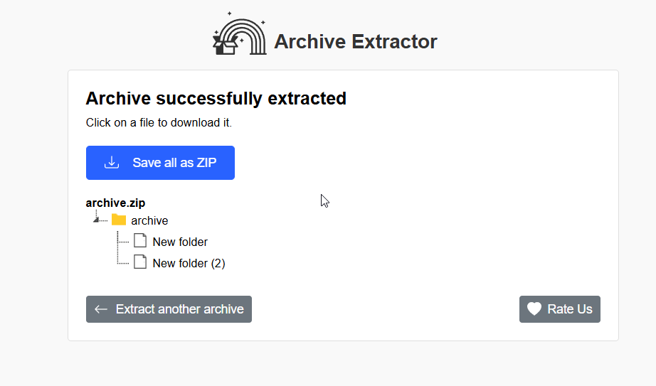 download extracted files