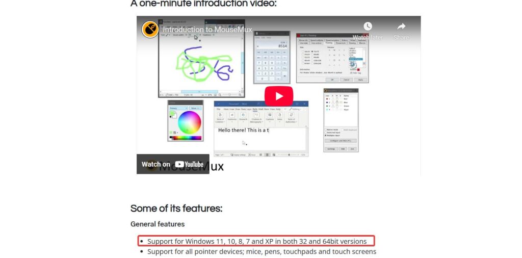 mousemux device compatibility