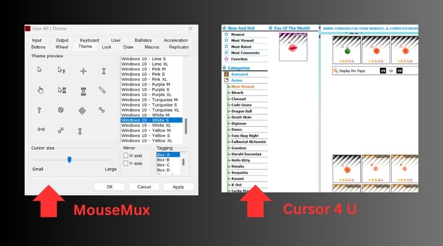 mousemux vs cursor 4 u customization options