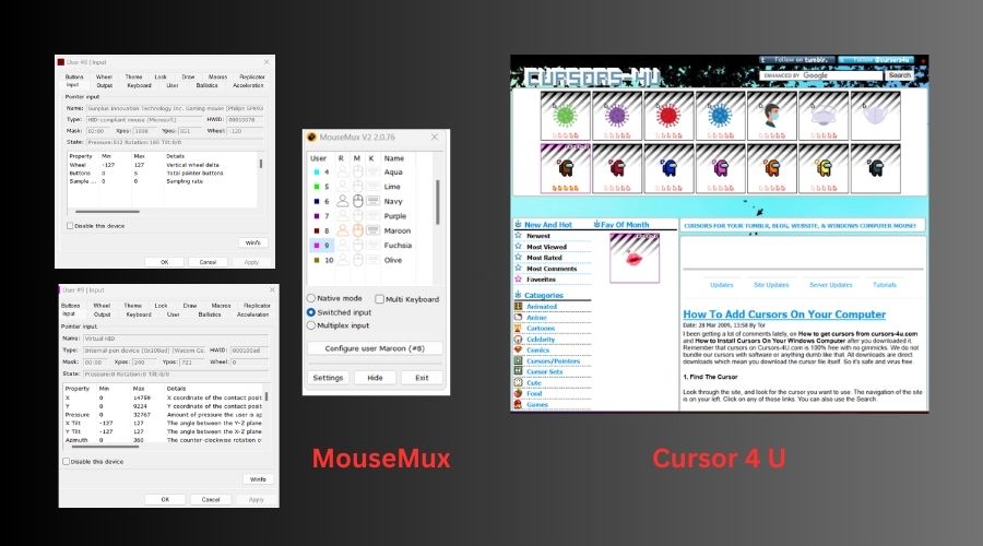 mousemux vs cursor user interface