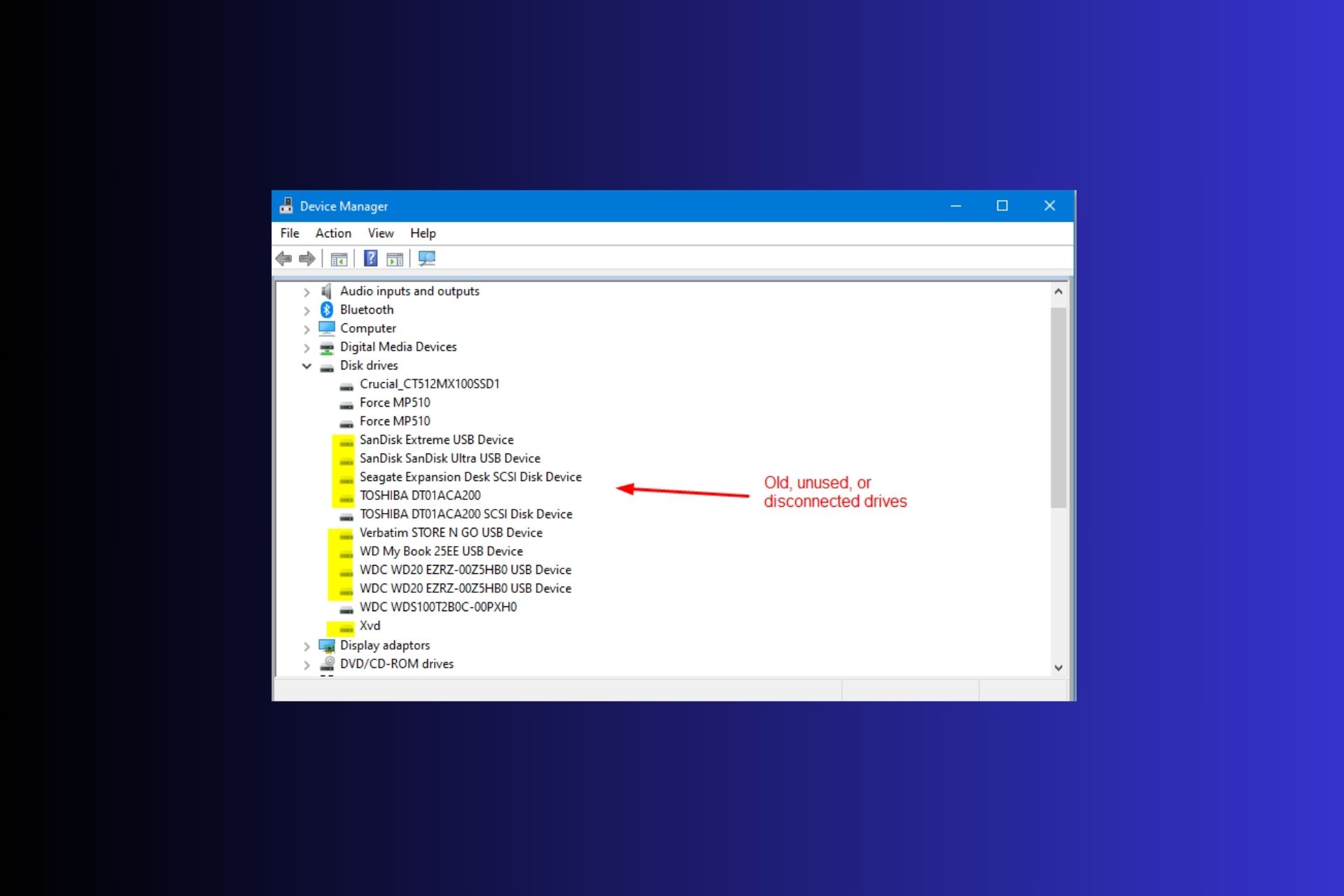 Remove Unused, Old or Hidden Device Drivers