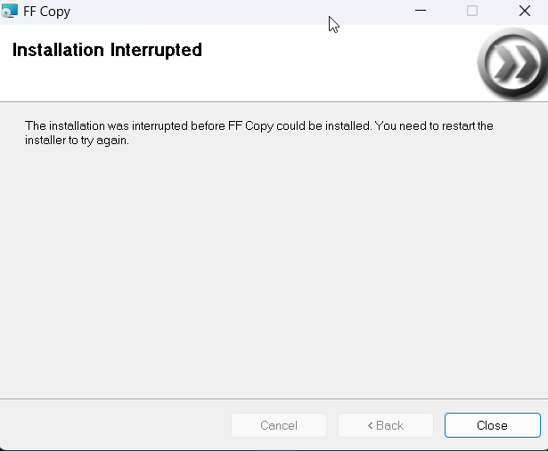 ffcopy installation error