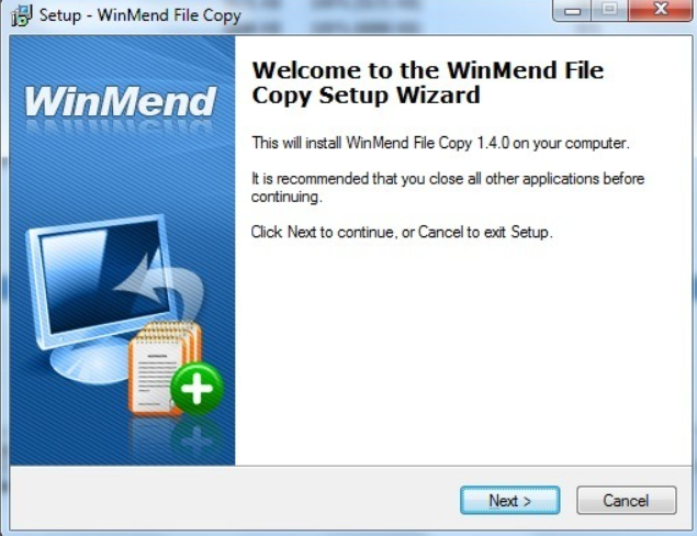 winmend file copy setup wizard